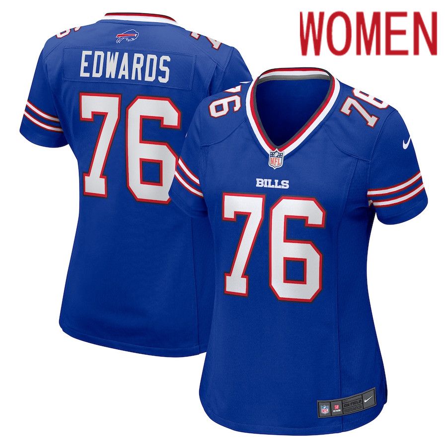 Women Buffalo Bills 76 David Edwards Nike Royal Game NFL Jersey